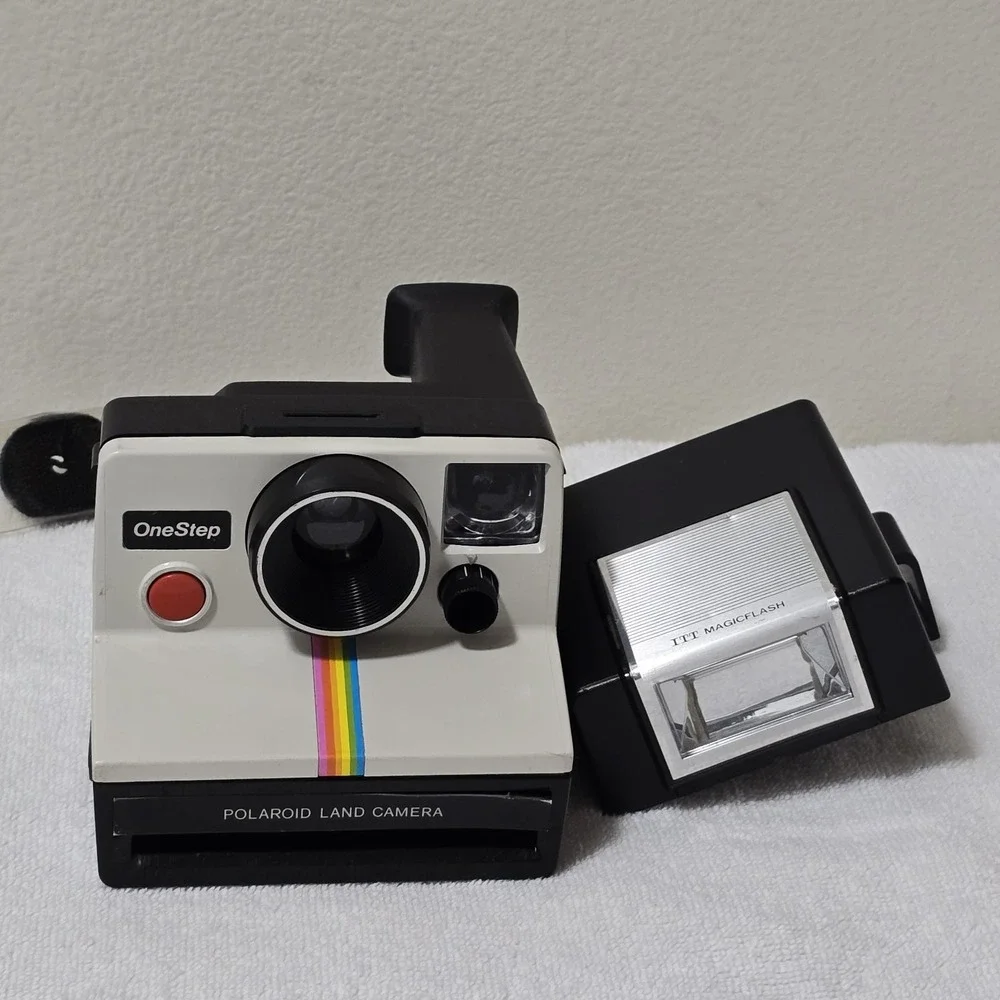 Polaroid One Step Instant Film Land Camera Rainbow Stripe Bundle Works‎ Vintage